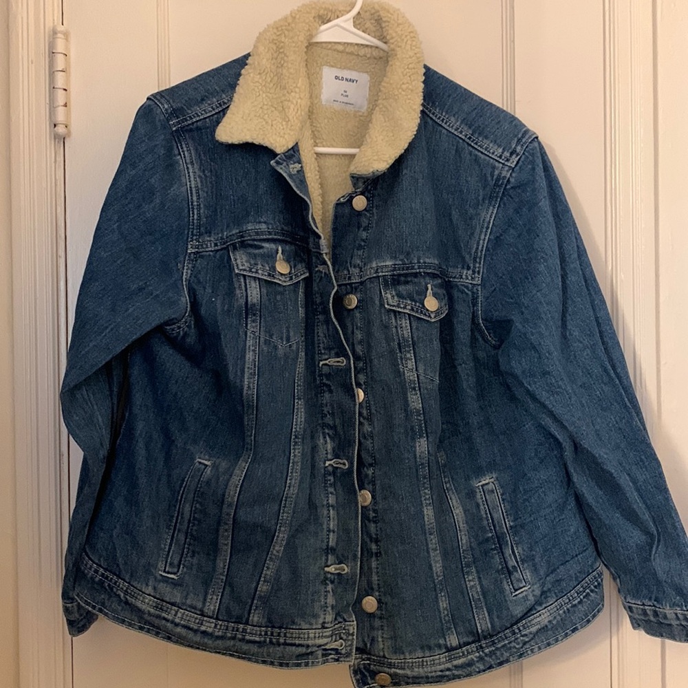 Old Navy sherpa lined denim jacket size 1x plus